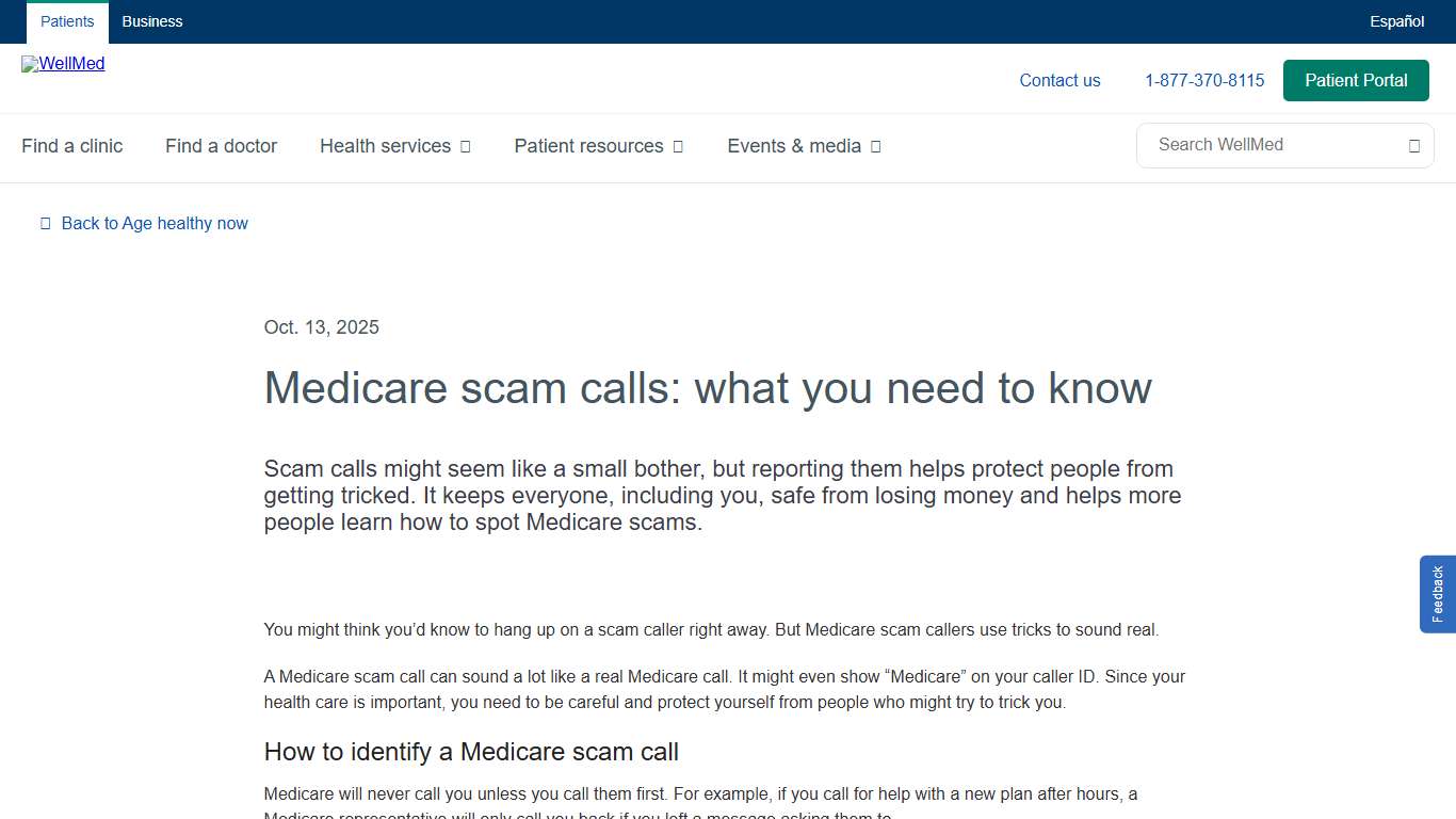 Medicare scam calls: what you need to know - WellMed Medical Group